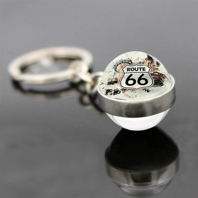 Wholesale US Route 66 Sign Zinc Alloy Keychains